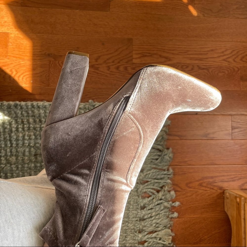 Velvet ankle booties